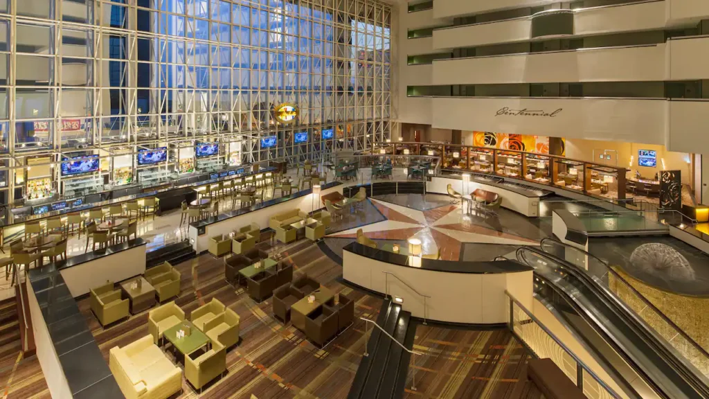 A photo of the Hyatt Regency Dallas lobby